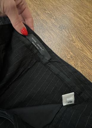 Стильные классические лляные брюки в полоску италия размер s6 фото