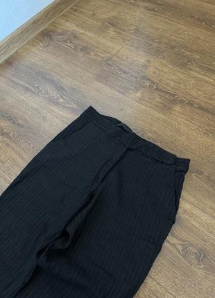 Стильные классические лляные брюки в полоску италия размер s3 фото