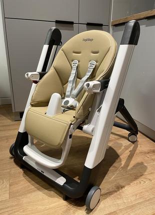 Детский стул для кормления peg-perego siesta follow me noce, бежевый
