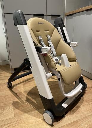 Детский стул для кормления peg-perego siesta follow me noce, бежевый3 фото