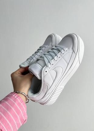 Женские кроссовки nike wmns court legacy lift 'triple white'