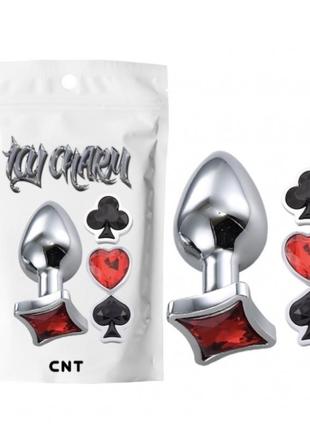 Анальная пробка с сменными карточными мостями наконечниками poker game gem plug set 18+