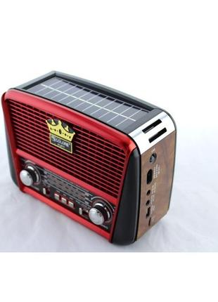 Радиоприёмник golon rx-455s с солнечной панелью красный