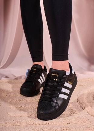 Adidas superstar black premium3 фото