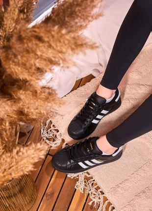 Adidas superstar black premium8 фото