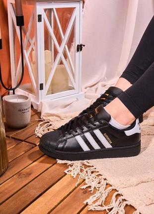 Adidas superstar black premium1 фото