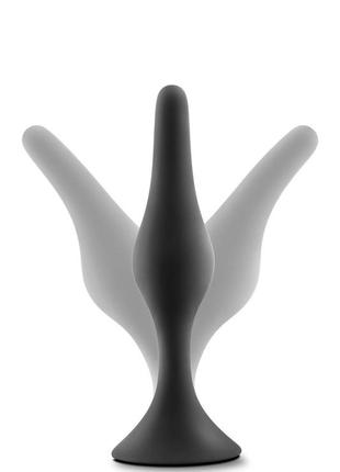 Анальная пробка вытянутая anal adventures blush, силиконовая, черная, 13.3 х 3 см китти