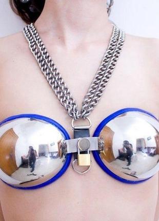 Unisex fully adjustable stainless steel bra blue  китти