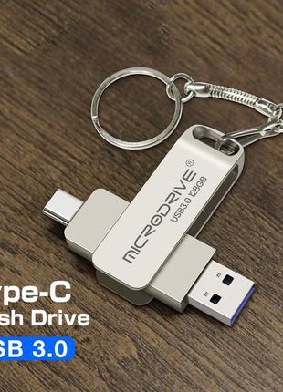 Флешка 128 gb 2в1  usb /type-c 128 gb otg