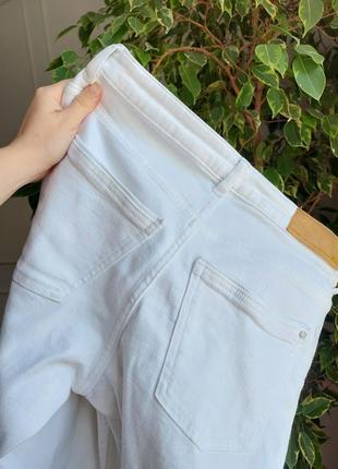 Білі джинси на високій посадці талії скіни скіні slim белые джинсы на высокой посадке талии4 фото