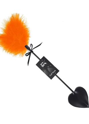 Щекоталка со шлепалкой пика art of sex - puff peak, цвет оранжевый  китти