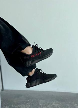 Круті жіночі кросівки adidas yeezy boost sply-350 black чорні8 фото