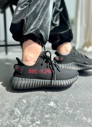 Крутые женские кроссовки adidas yeezy boost sply-350 black чёрные6 фото