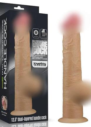 Двухслойный фаллоимитатор dual layered handle cock 12.5  китти