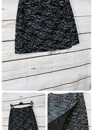 Стильная фактурная юбка на запах h&m этикетка