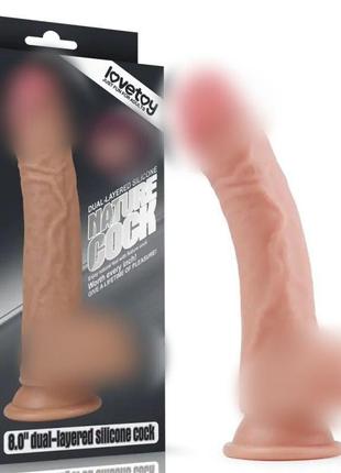 Двухслойный силиконовый фаллоимитатор dual layered platinum silicone cock flesh  китти