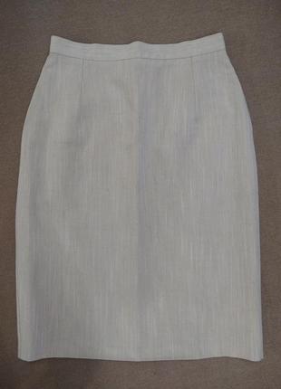 Льняная классическая юбка m&amp;s, беж р. s