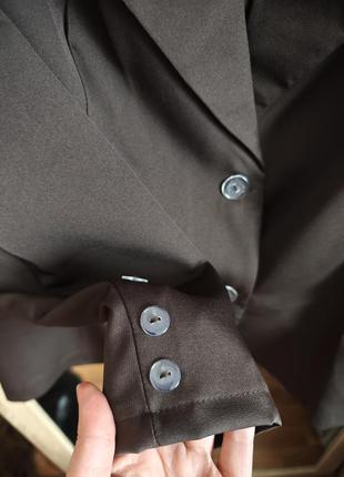 Костюм брючный шоколадный новый коричневый пиджак жакет брюки палаццо6 фото