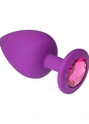 Анальная пробка, purple silicone pink-rhodolite, s