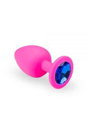 Анальний корок, pink silicone sapphire, m