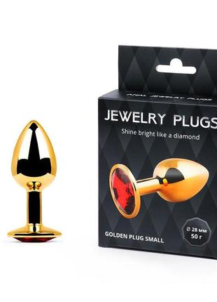 Golden plug small (втулка анальная) цвет кристалла красный, l 72 мм, d 28 мм, вес 50г