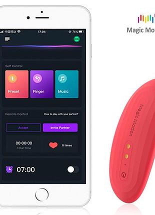 Смарт-вибратор в трусики magic motion nyx red  китти