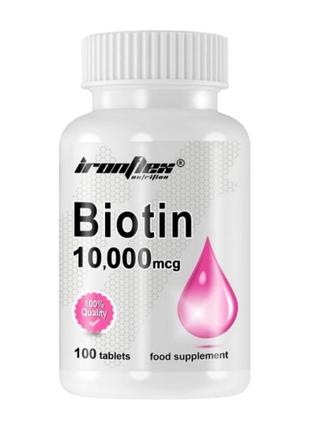 Біологічно активна добавка біотин biotin 10,000 mcg (100 tab), ironflex