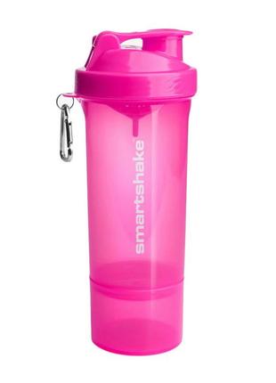 Пляшка-шейкер спортивний smartshake slim neon pink (500 ml, pink), smartshake