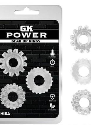 Набор прозрачных эрекционных колец gear up  китти