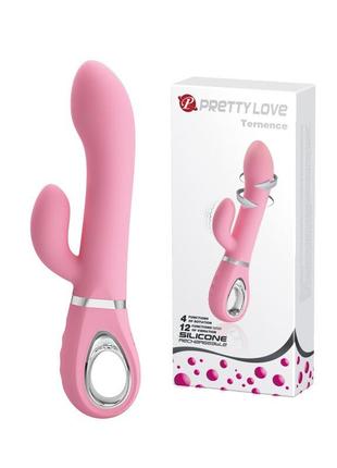 Вибратор с клиторальным отростком розовый ternence pretty love китти
