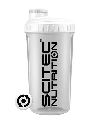 Шейкер для приготування спортивних коктейлів shaker scitec nutrition (700 ml, opaque white lid), scitec nutrition