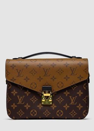 Louis vuitton pochette metis shoulder bag brown leather monogram reverse coated4 фото