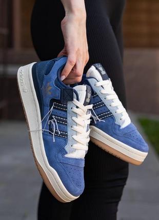 Adidas forum 84 low blue off-white9 фото