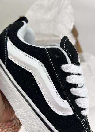 Vans knu skool vn0009qc6bt1 (vx999) кеды оригинальные кеды венс женские черные4 фото