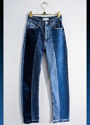 Джинсы прямые с высокой посадкой bershka denim jeans2 фото