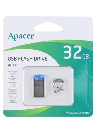 Флешка юсб apacer ah111 32gb usb flash drive 2.0 silver / blue