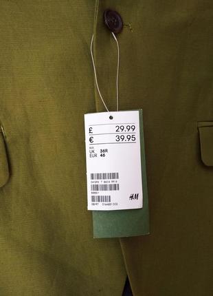 Новий лляний піджак h&m conscious жакет блейзер льон бавовна3 фото