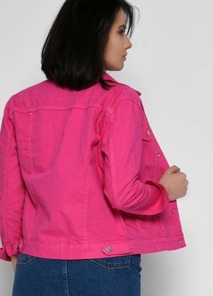 Женская короткая джинсовая куртка малиновая &lt;unk&gt; 803352 фото