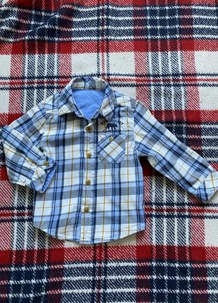 Рубашка в клетку для мальчика 12-18 мес