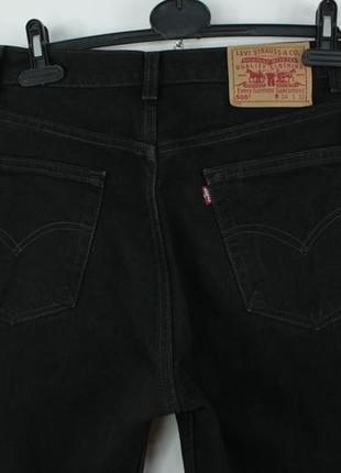 Вкорочені вінтажні джинси levi's 505 cropped black denim jeans made in usa2 фото