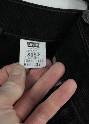Вкорочені вінтажні джинси levi's 505 cropped black denim jeans made in usa7 фото