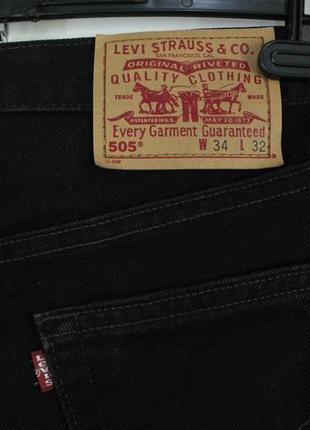 Вкорочені вінтажні джинси levi's 505 cropped black denim jeans made in usa3 фото