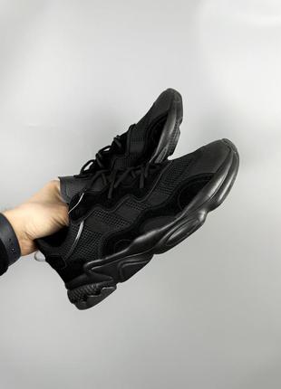 Стильні легкі чоловічі кросівки adidas ozweego black чорні чоловічі кросівки adidas ozweego pure