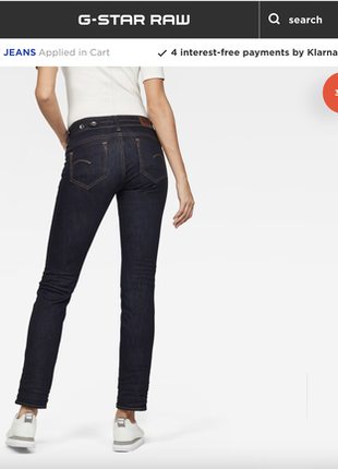 Якісні прямі джинми g-star raw midge saddle straight jeans dark blue4 фото