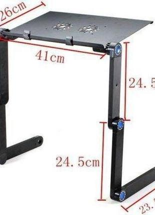 Столик для ноутбука laptop table t8, портативная подставка, складной компактный столик трансформер5 фото