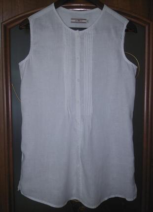 Білосніжна льняна сорочка / блуза paul kehl (100% льон)