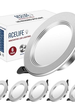 Acelife светодиодный встраиваемый прожектор плоский, 7 вт, эквивалент 70 вт, 230 в, 700 лм
