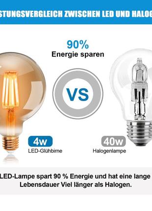 Винтажные лампы extrastar edison, светодиодные лампы накаливания g95 e27 (1 шт в комплекте)4 фото