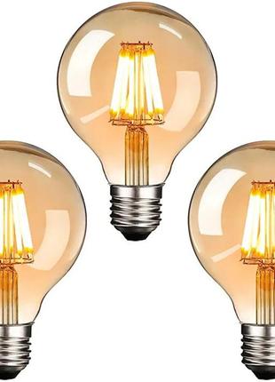Nuodifan edison e27, 3 лампи в стилі ретро, 8 вт, світлодіодна лампа розжарювання у вінтажному стилі