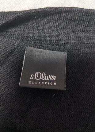 Черный пуловер с глубоким декольте 100% шерсть р. m, от s.oliver8 фото